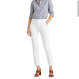 White Ralph Lauren Stretch Cotton Pants